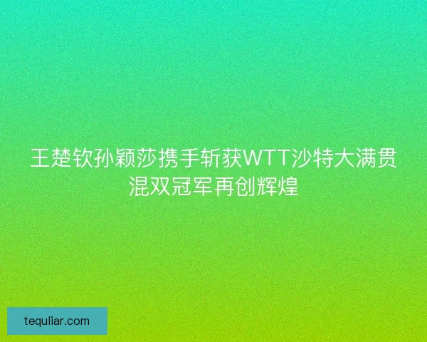 王楚钦孙颖莎携手斩获WTT沙特大满贯混双冠军再创辉煌