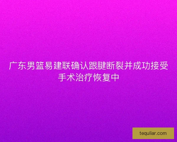 广东男篮易建联确认跟腱断裂并成功接受手术治疗恢复中