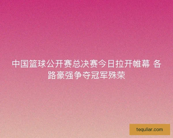 中国篮球公开赛总决赛今日拉开帷幕 各路豪强争夺冠军殊荣