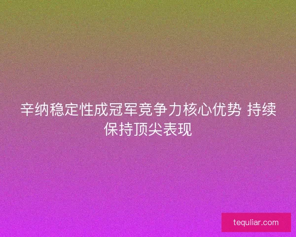 辛纳稳定性成冠军竞争力核心优势 持续保持顶尖表现