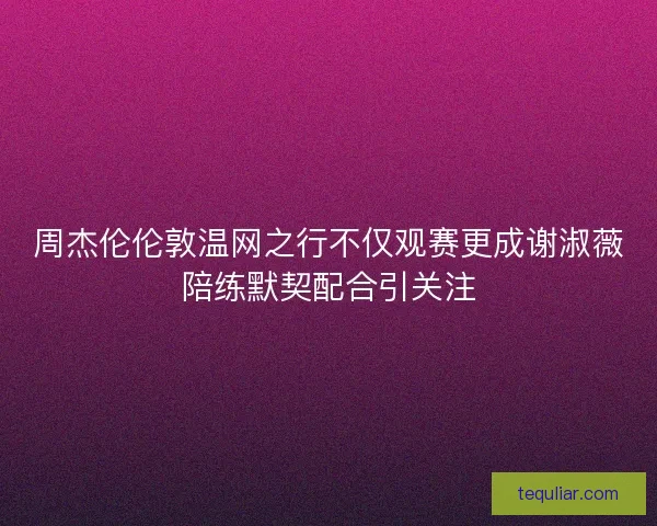 周杰伦伦敦温网之行不仅观赛更成谢淑薇陪练默契配合引关注